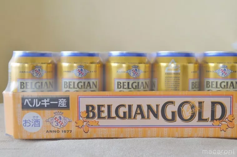 ケースに並んだ発泡酒ベルジャン ゴールド