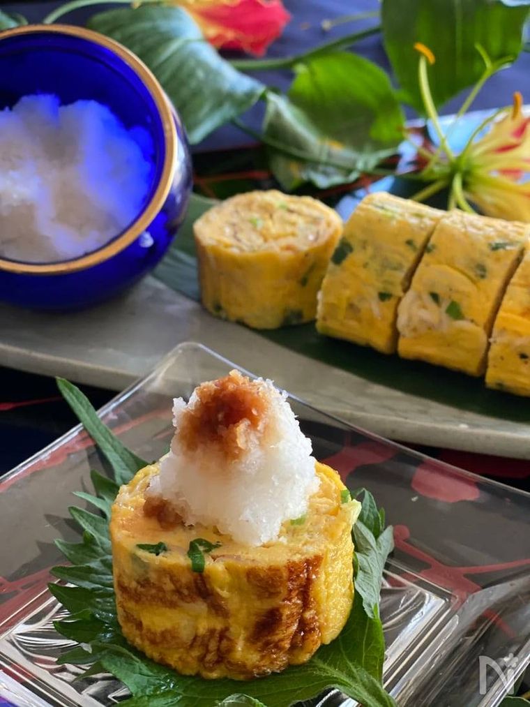 大根おろしがのったしらす入りのだし巻き卵