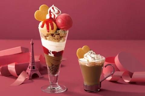 ショコラ・フランボワーズパフェとほうじ茶ショコラ・ショーのイメージ