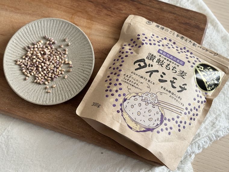 まんでがん讃岐もち麦 ダイシモチのパッケージと中身