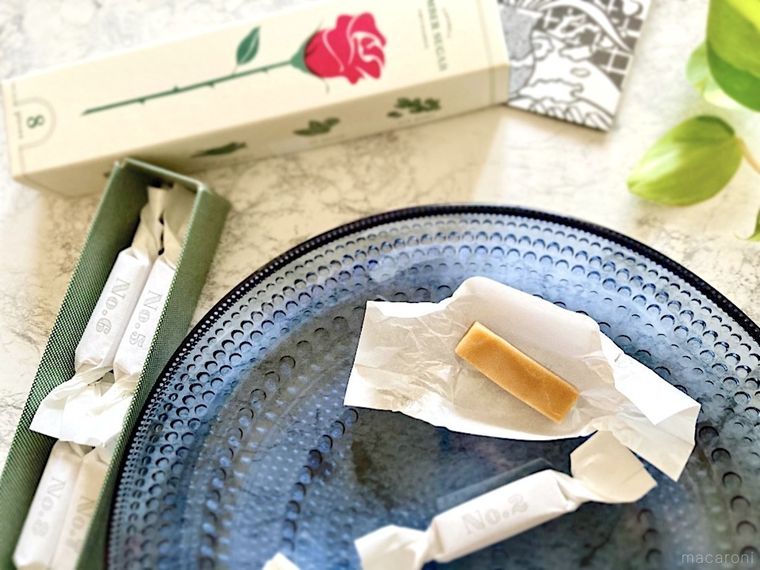 ナンバーシュガーのキャラメルを1個開封して中身を出したところ