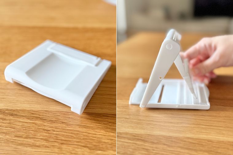 タブレットスマホスタンドを組み立てる様子