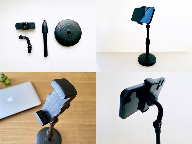キャンドゥスマートフォンスタンド使用例のコラージュ画