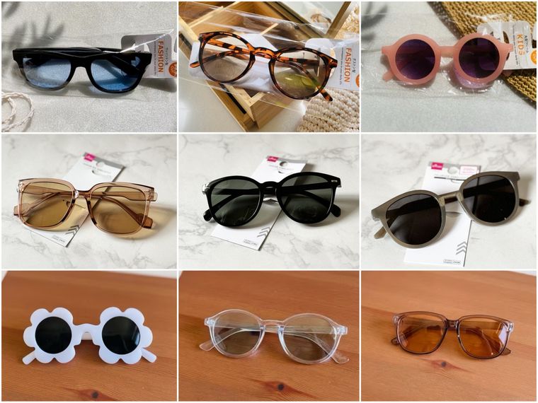 ダイソー・セリア・キャンドゥサングラス9種類のコラージュ画