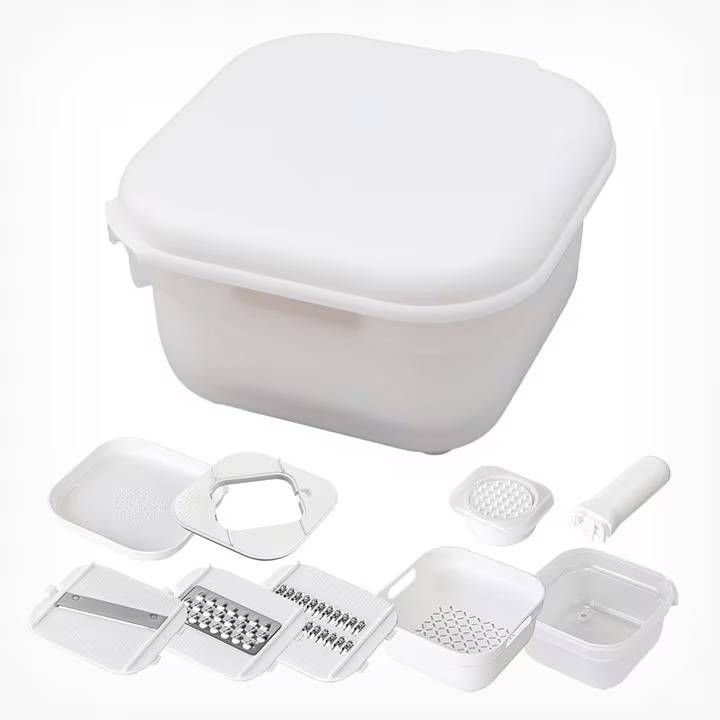 1台7役でコンパクトに収納できるスライサーザルボウルセットのイメージ