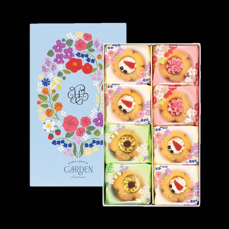 ブルーのパッケージに入った大阪花ラング 16個入アソート