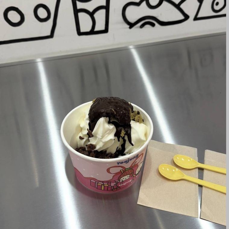 カップに入ったチョコとヨーグルトアイス