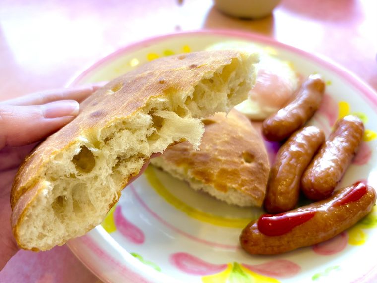 フォッカチオを割った断面