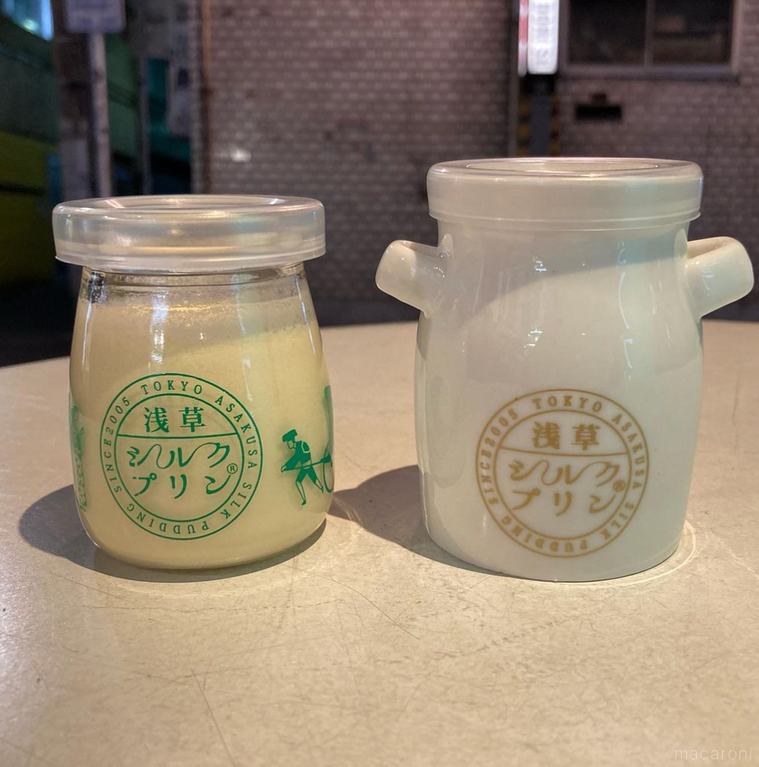 浅草シルクプリンのプレミアムシルクプリンとチーズプリン