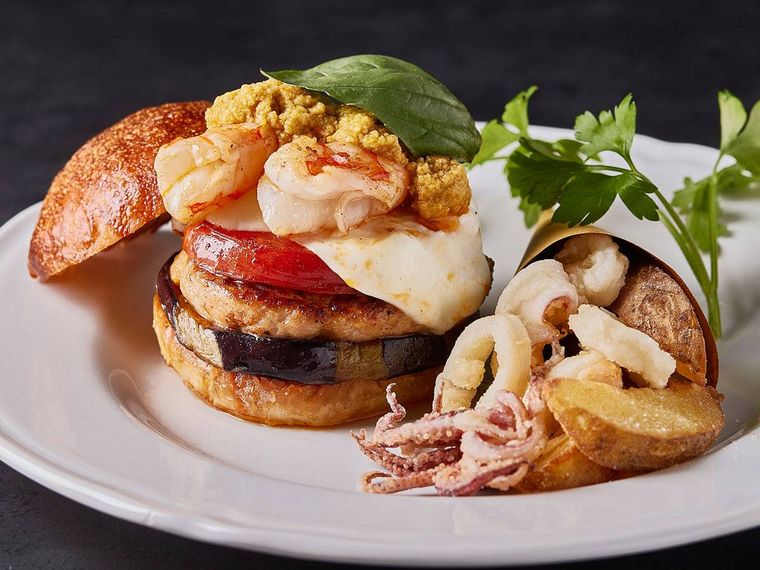 天然海老の魚介バーガーのイメージ