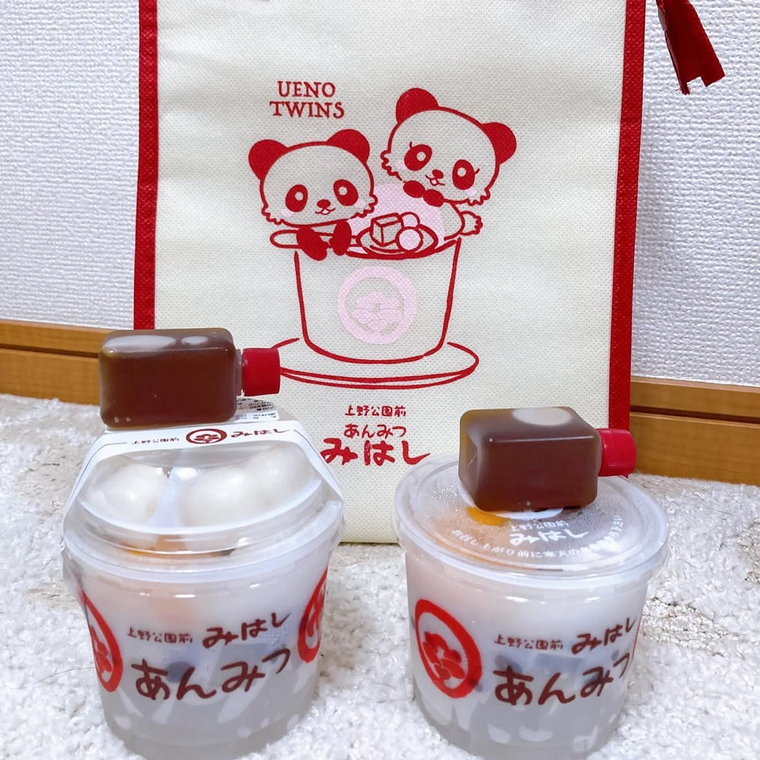 上野の老舗みはしのテイクアウトあんみつとキュートな手提げ袋