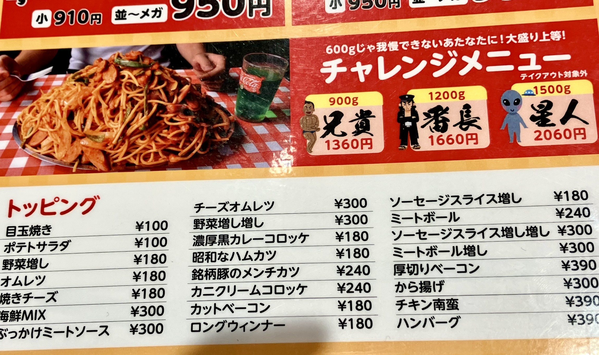パンチョ メニュー サイズ