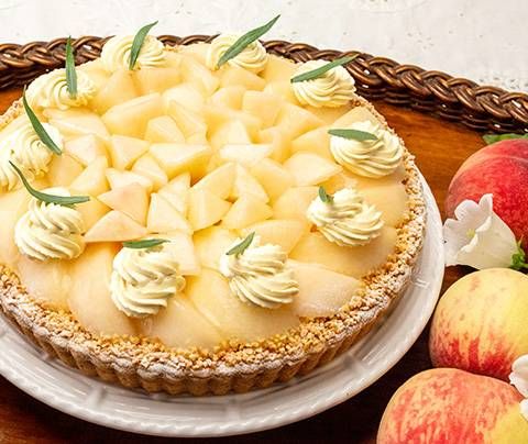 新作桃とレモンバーベナのタルトのイメージ