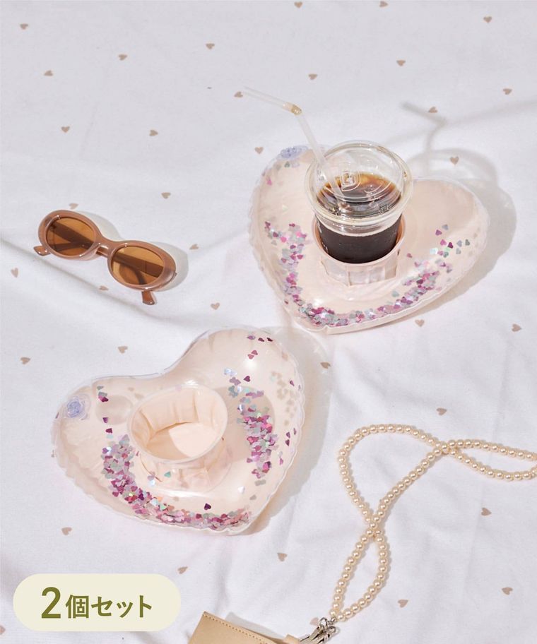 ドリンクホルダー2個セット ピンクのイメージ