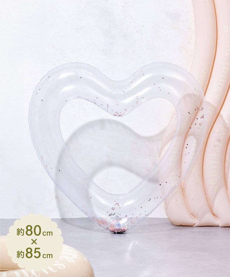 スパンコール入りハート型浮き輪のイメージ