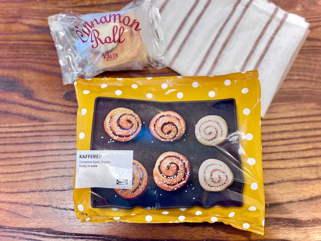 イケアとカルディで買える冷凍「シナモンロール」を比較！味や大きさの