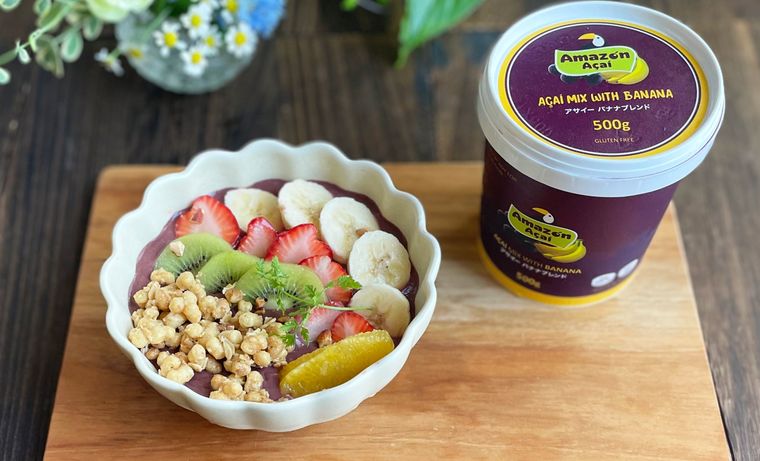 アサイーバナナブレンドを使ったアサイーボウル