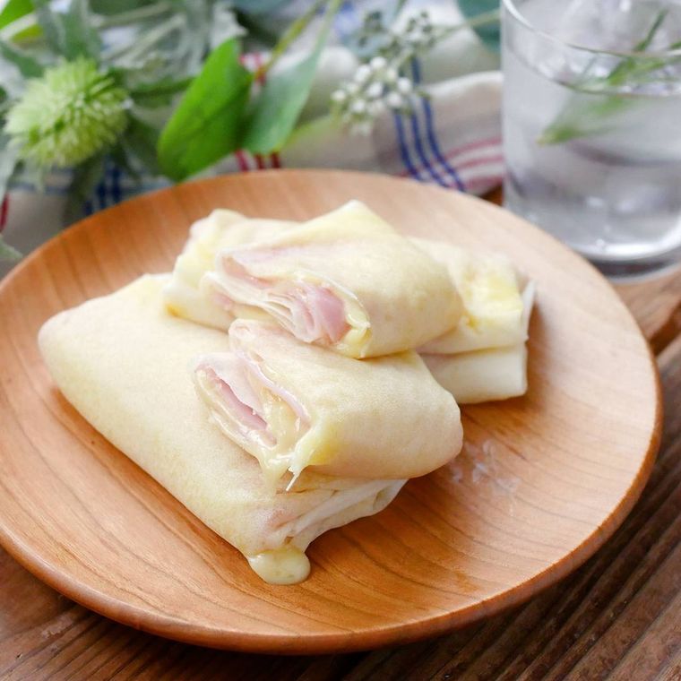 皿にのった簡単春巻きブリトー