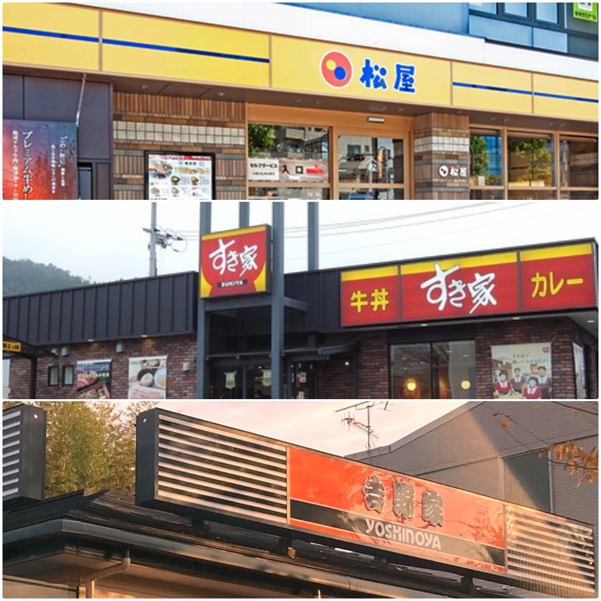 吉野家・松屋・すき家】牛丼チェーン3社を比較してみた！味や