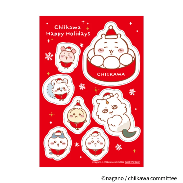 クリスマスデザインのちいかわオリジナルステッカーイメージ