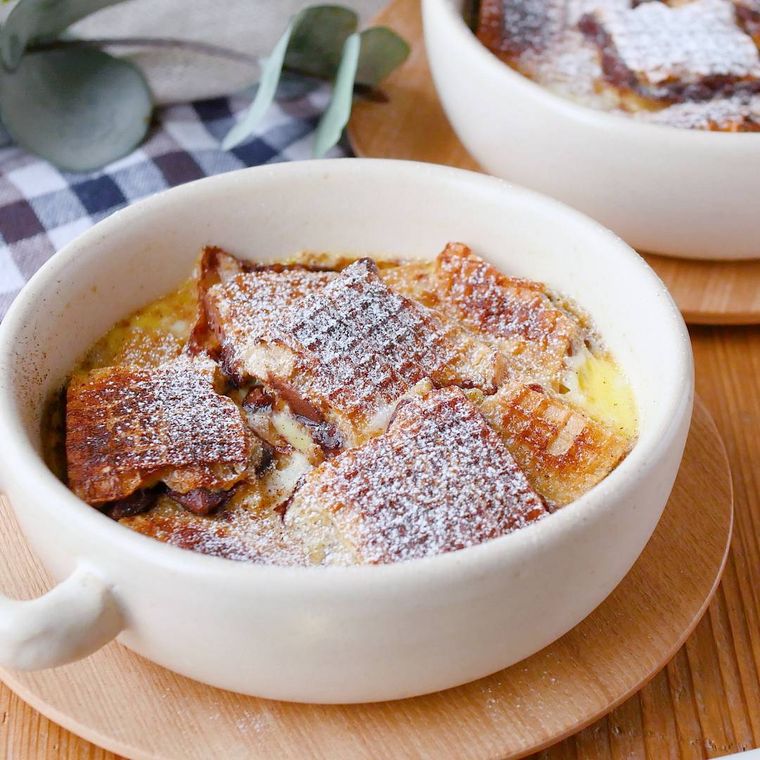 ウエハースをアレンジして作ったプディング