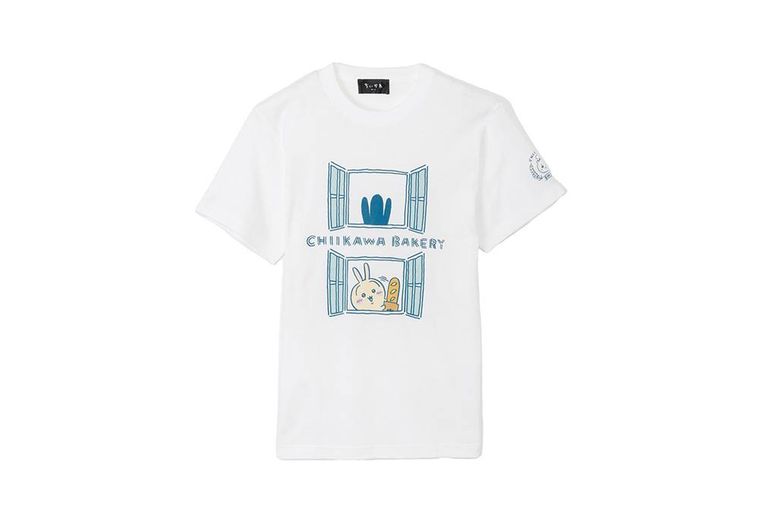 ちいかわベーカリーTシャツ 窓からチラッと ホワイトMLXL