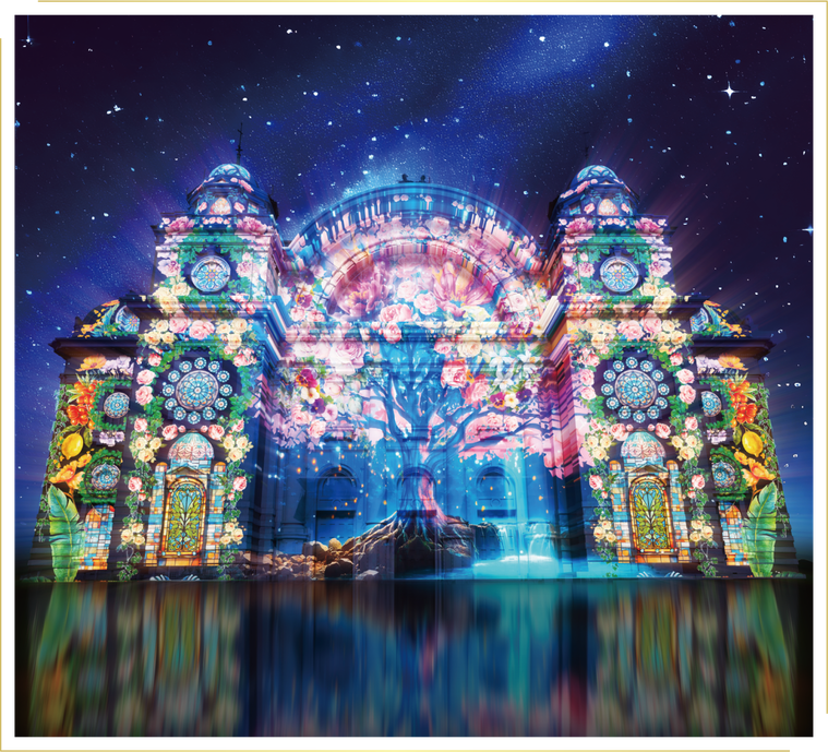 オオサカ光のルネサンス2024 大阪市中央公会堂壁面プロジェクションマッピングのイメージ画像