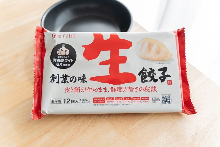 餃子計画の創業の味生餃子のパッケージ表