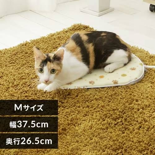 ペット用ホットカーペットの上に猫がのっている様子