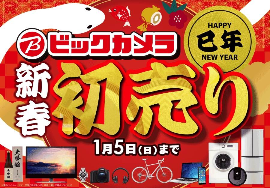 【2025年1月開通情報更新！新品バックカメラ付きの豪華フルセット】 ビックカメラの「2025年初売り」は元旦スタート！豪華な福箱やお得な
