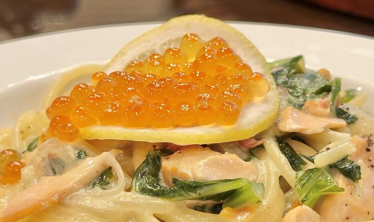 帆立とサクラマスのクリームスパゲティ