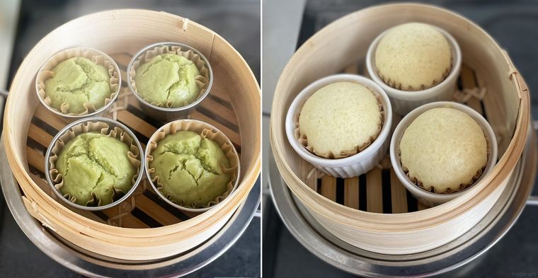 3COINSのせいろで作った蒸しパン