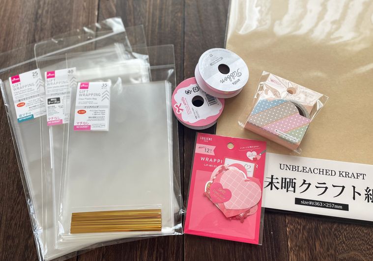 ダイソーとセリアで購入したラッピンググッズ