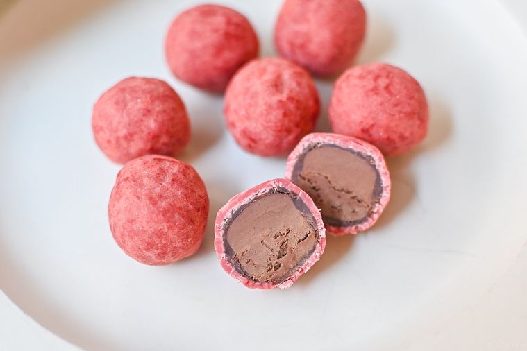 チョコレートの断面のアップ