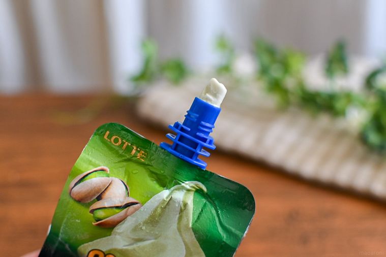 アイスのパッケージの口のアップ