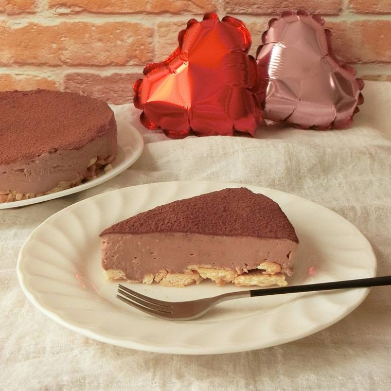 カットしたチョコチーズケーキ