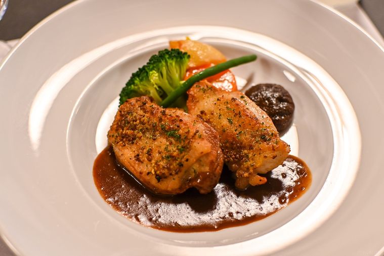 チキンのグリルのアップ