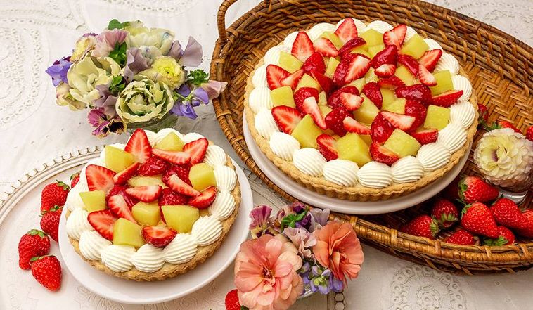 イチゴとクラウンメロンの練乳ムースタルトのイメージ