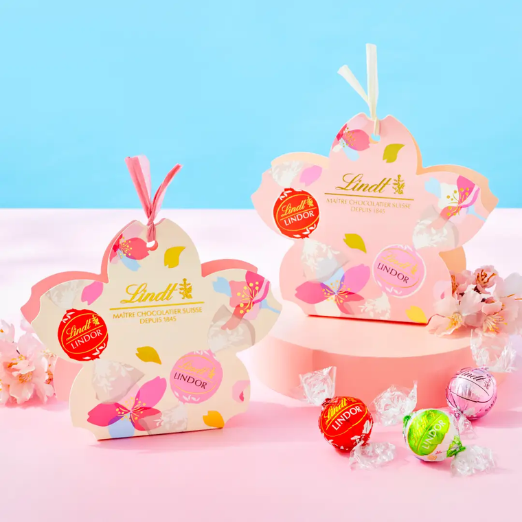 リンドール ミニギフトボックス 3個入 ピンクアイボリーのイメージ