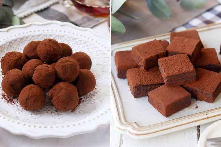 トリュフと生チョコレートのコラージュ画