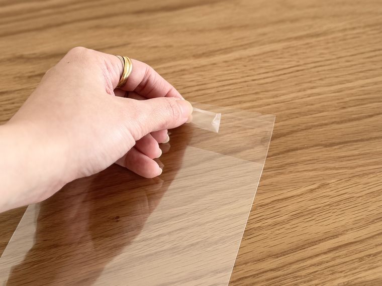 クリアバッグのテープ部分アップ