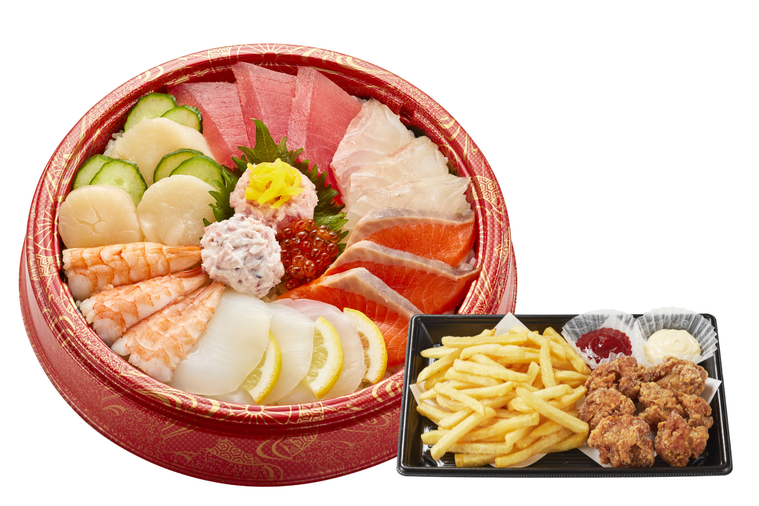 彩り華ひなちらし特盛ポテト唐揚げセット