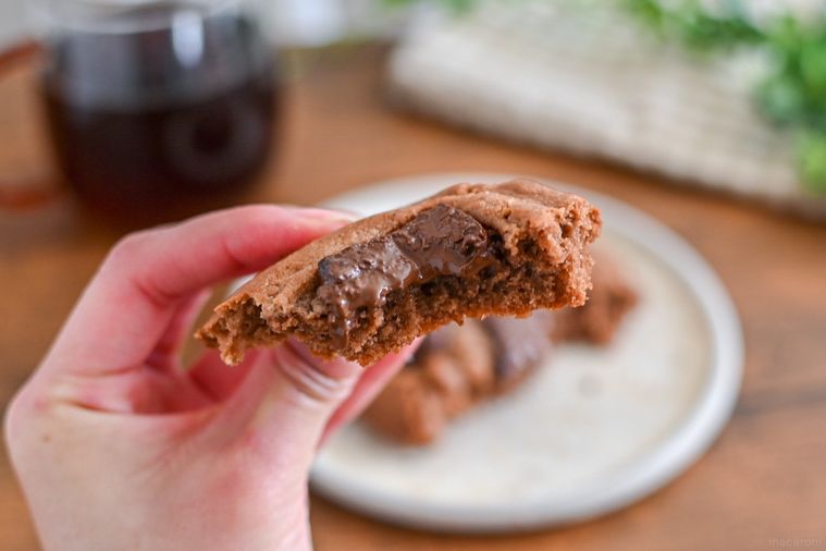 クッキーの断面のアップ