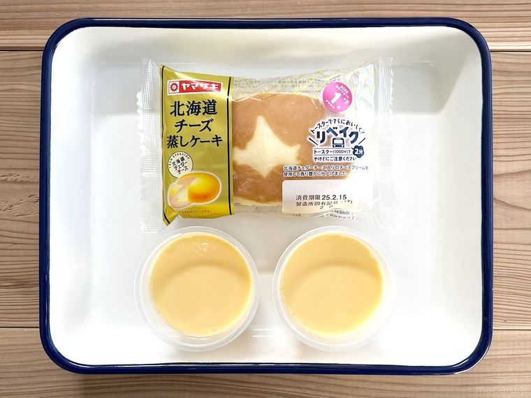 北海道チーズ蒸しケーキとプリン