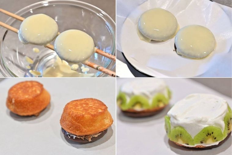 ホイップたっぷりチョコパイケーキを作る工程