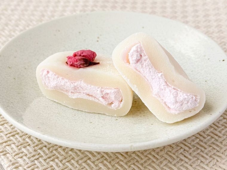 桜クリームの断面