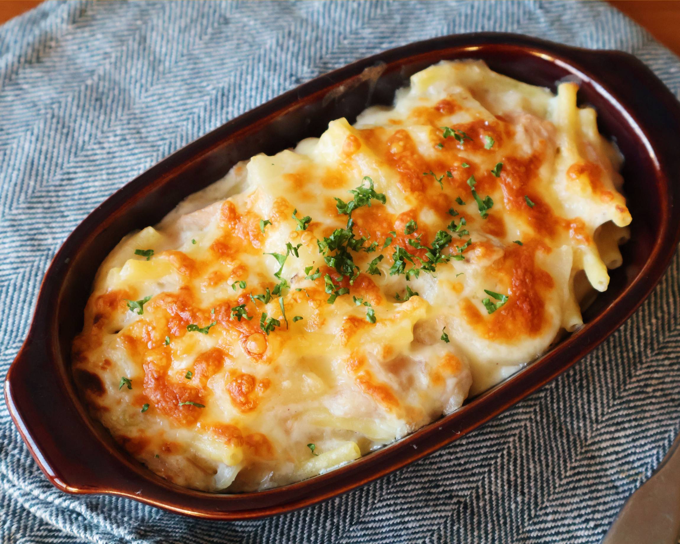 コンソメ要らず♪ ツナとポテトのマカロニグラタン - macaroni