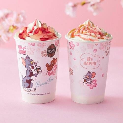 トムとジェリータリーズコーヒーの桜ドリンクのイメージ