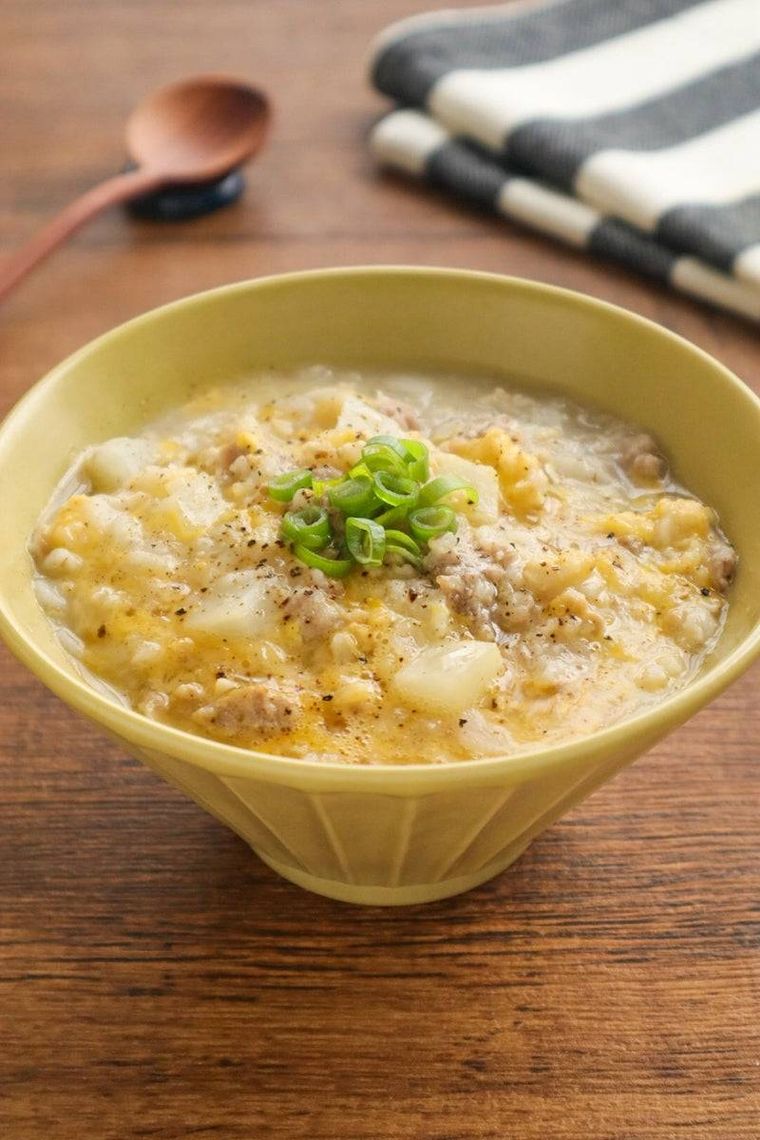 豚ひき肉と大根のオートミール粥