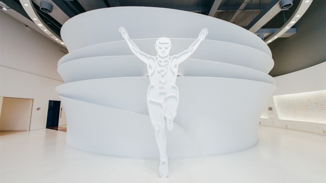 わくわくファクトリー グリコピア イーストのゴールインマークのフォトスポット